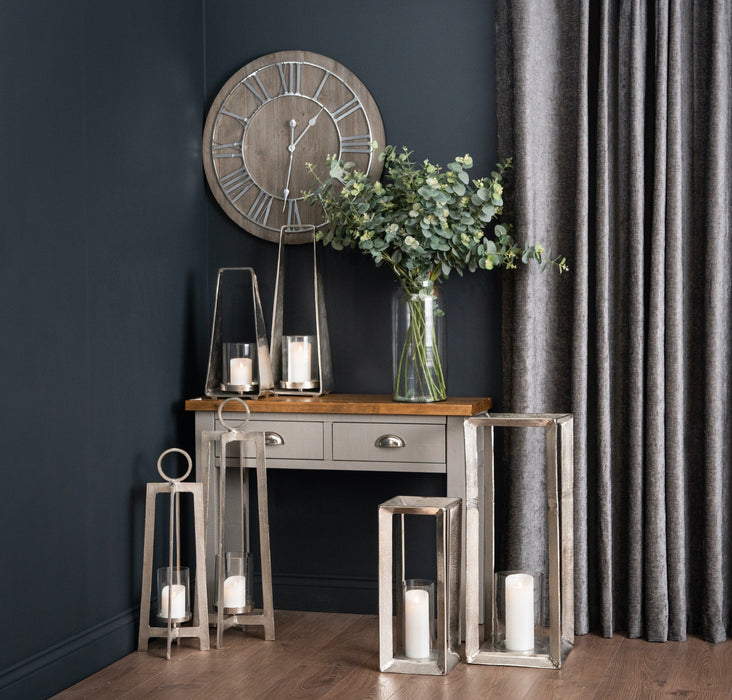 Wooden Clock With Contrasting Nickel Detail