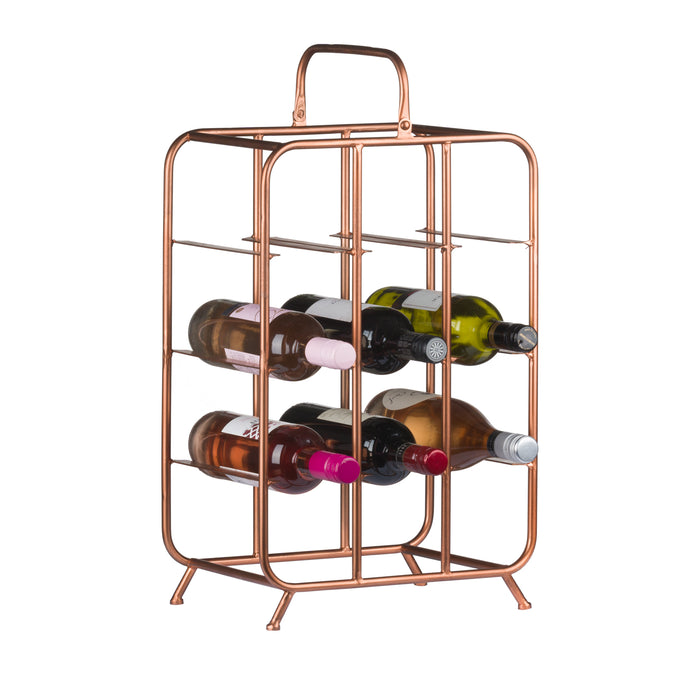 Industrial Inspired 9 Bottle Wine Holder