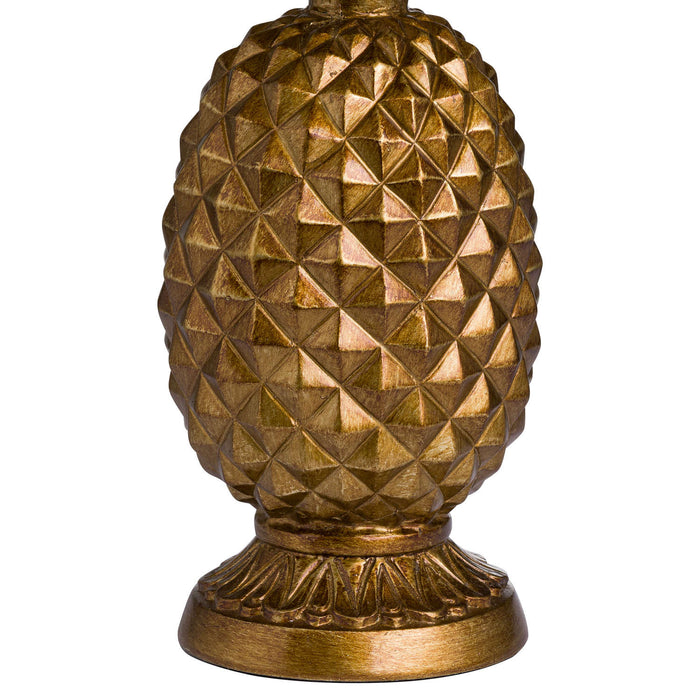 Antique Gold Pineapple Lamp With Mustard Velvet Shade