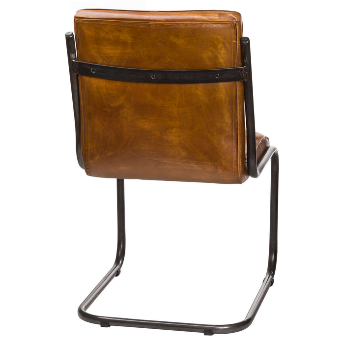 Billy Leather Ribbed Dining Chair