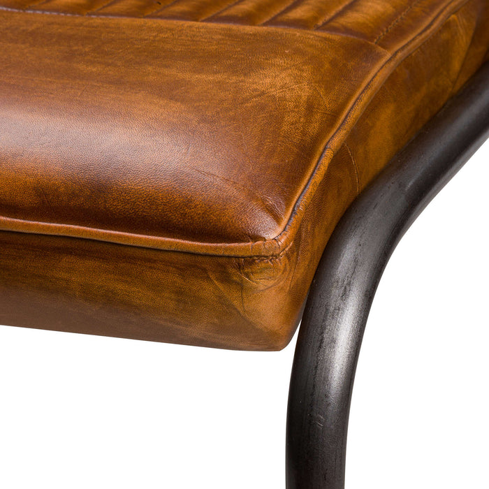 Billy Leather Ribbed Dining Chair