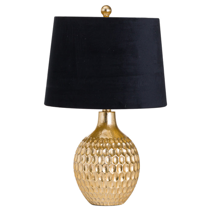 Vincent Gold Base Table Lamp With Black Velvet Shade