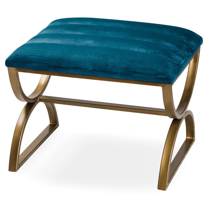 Navy And Brass Ribbed Ark Chair