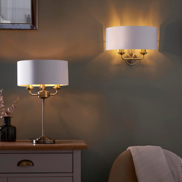 Highclere Three Table Lamp Antique Brass