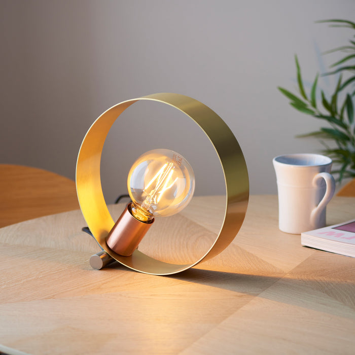 Hoop Table Lamp Brushed Gold