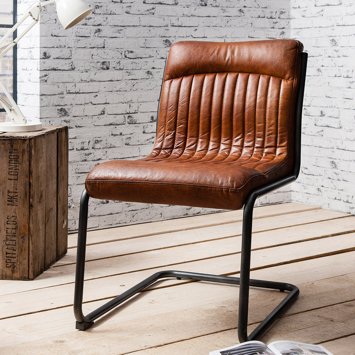 Capri Leather Chair Brown