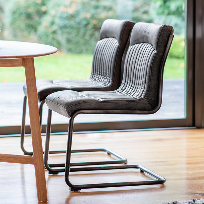 Capri Leather Chair Antique Ebony