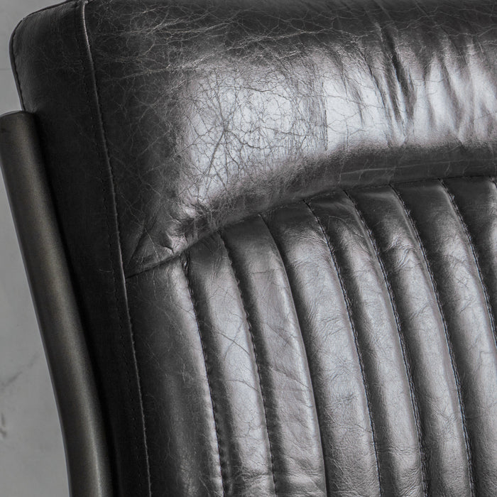 Capri Leather Chair Antique Ebony