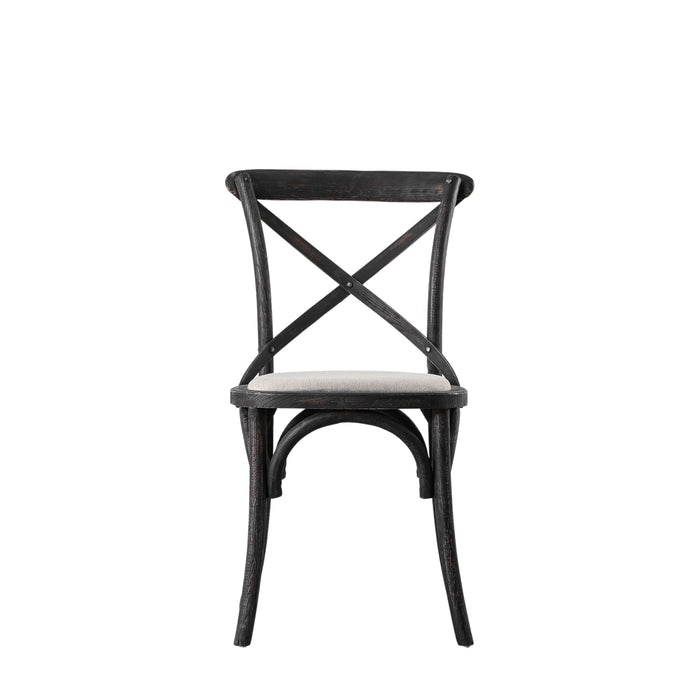 Cafe Chair Black Linen (Two Pack)