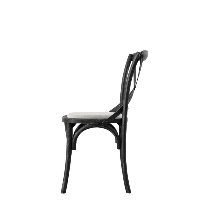 Cafe Chair Black Linen (Two Pack)