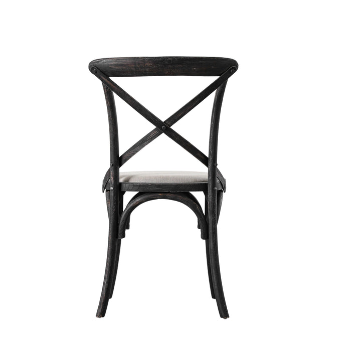 Cafe Chair Black Linen (Two Pack)