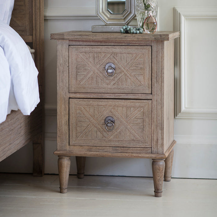 Mustique Two Drawer Bedside Table