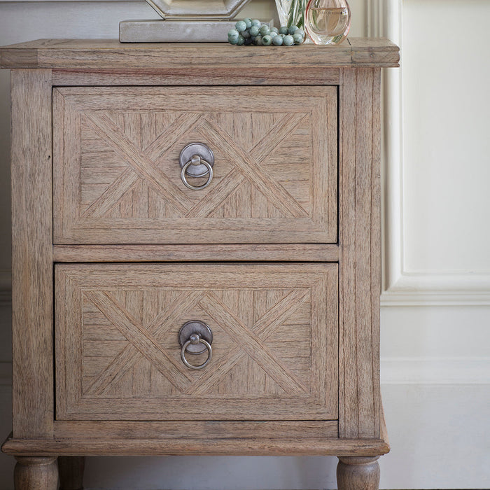 Mustique Two Drawer Bedside Table