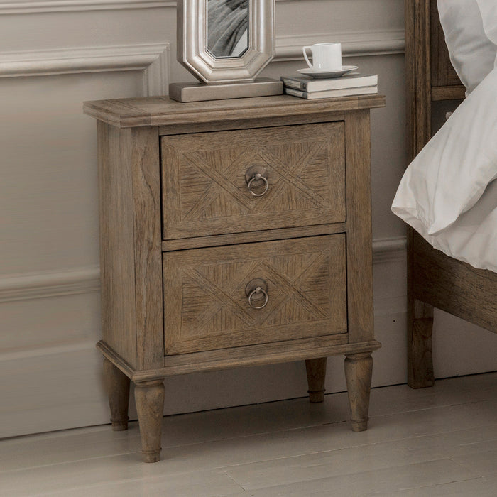 Mustique Two Drawer Bedside Table