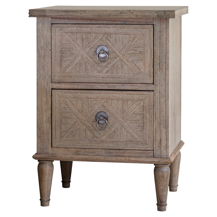 Mustique Two Drawer Bedside Table