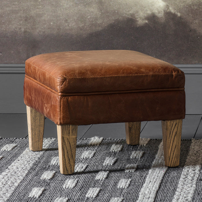 Mr. Paddington Stool Vintage Brown Leather