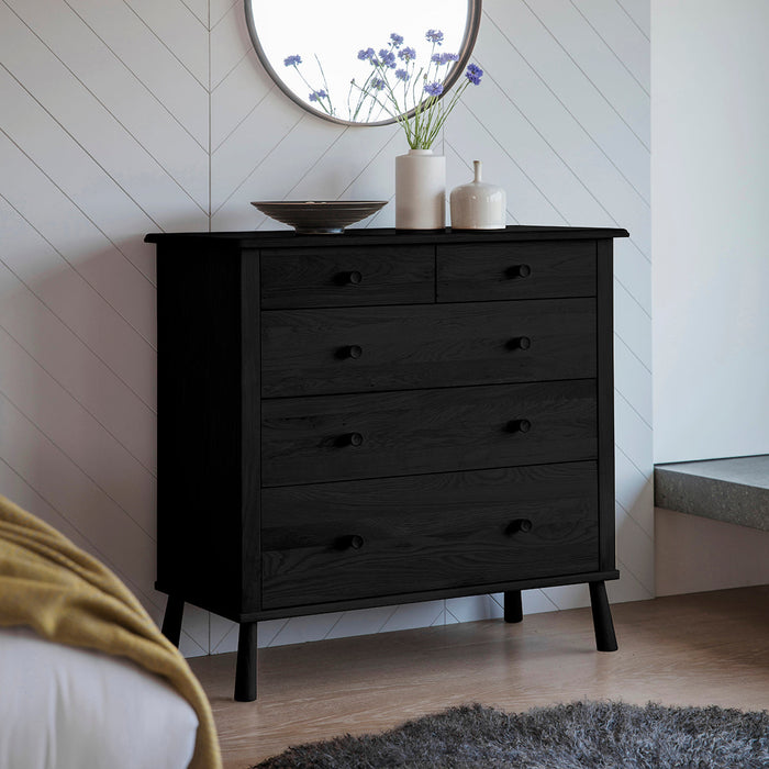 Wycombe Five Drawer Chest Black