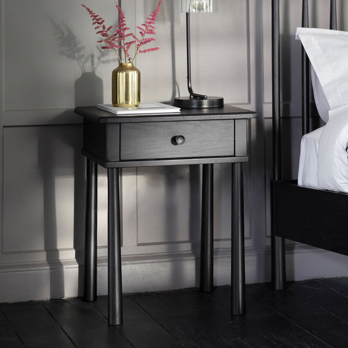 Wycombe One Drawer Bedside Black