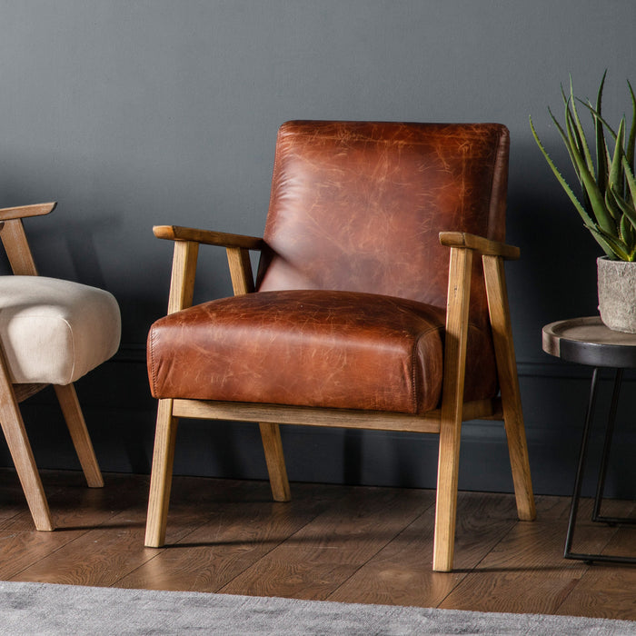 Neyland Armchair Vintage Brown Leather