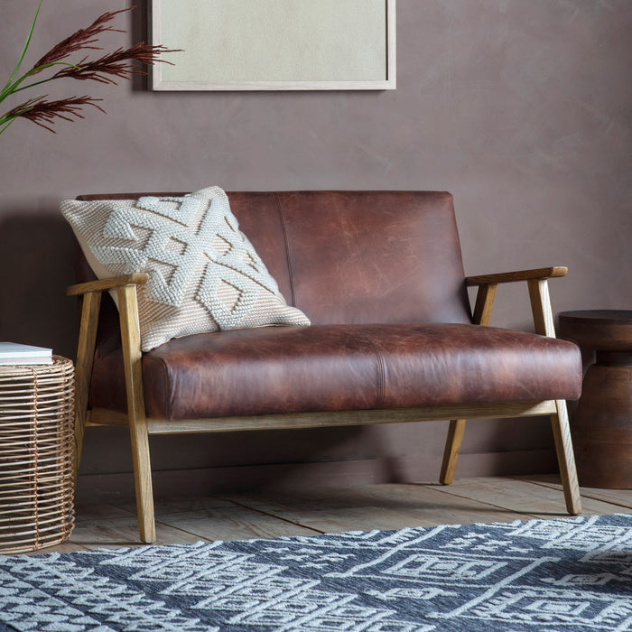 Neyland Two Seater Sofa Vintage Brown Leather