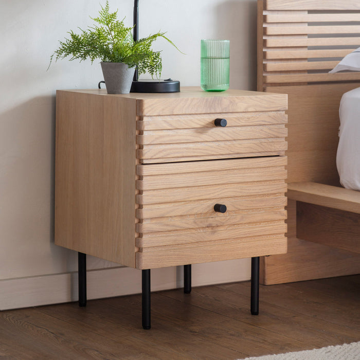 Okayama Two Drawer Bedside