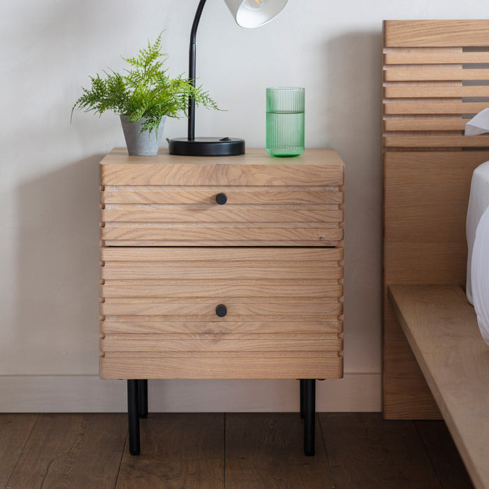 Okayama Two Drawer Bedside