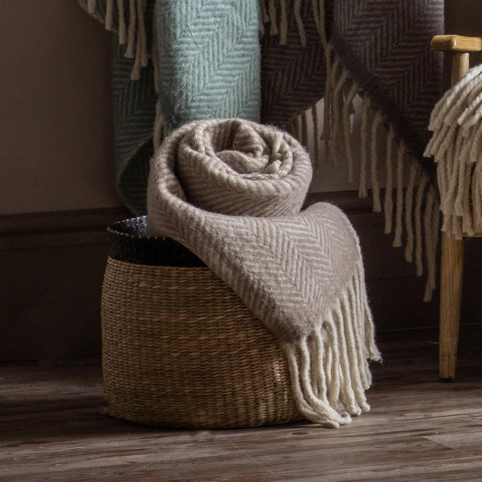 Wool Throw Taupe