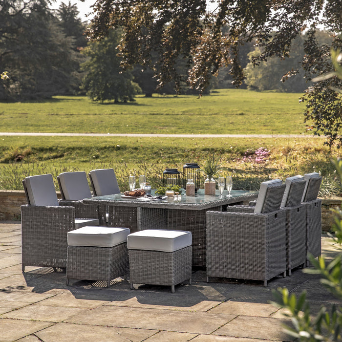 Rondin Ten Seater Cube Dining Set Grey