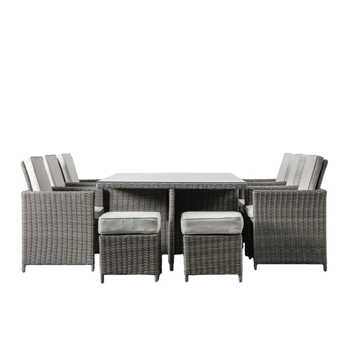 Rondin Ten Seater Cube Dining Set Grey