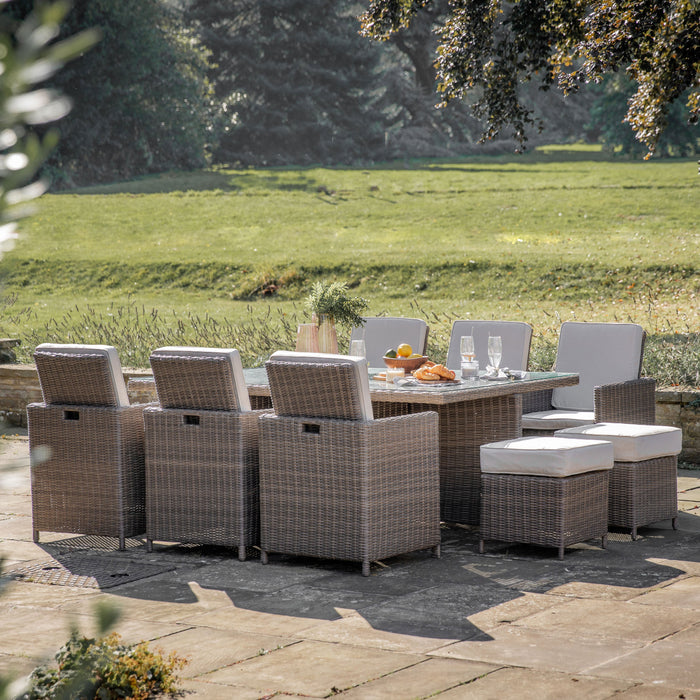 Rondin Ten Seater Cube Dining Set Natural