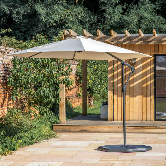 Vazzano Three meter Cantilever Parasol Cream