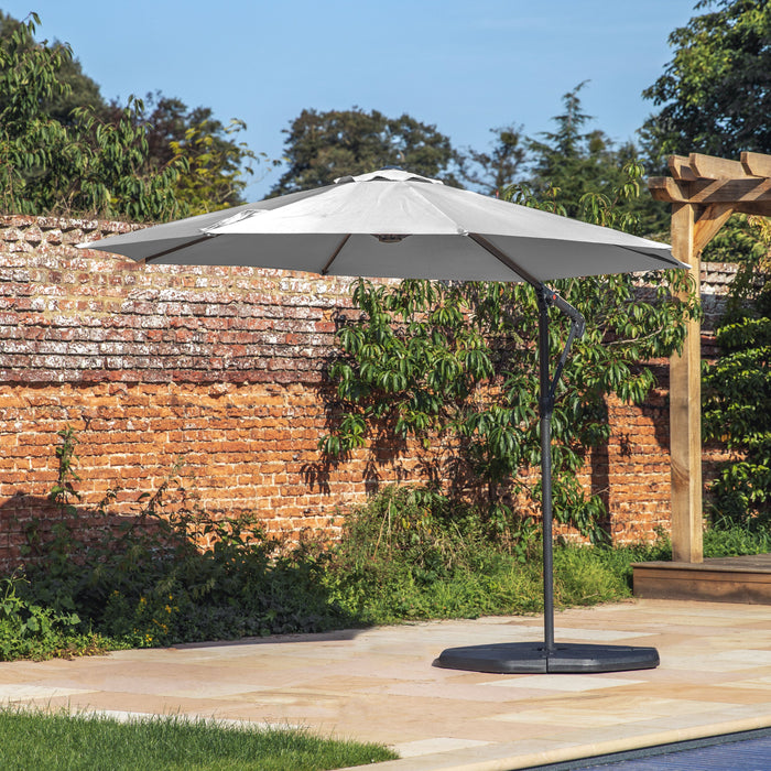 Vazzano Three meter Cantilever Parasol Grey