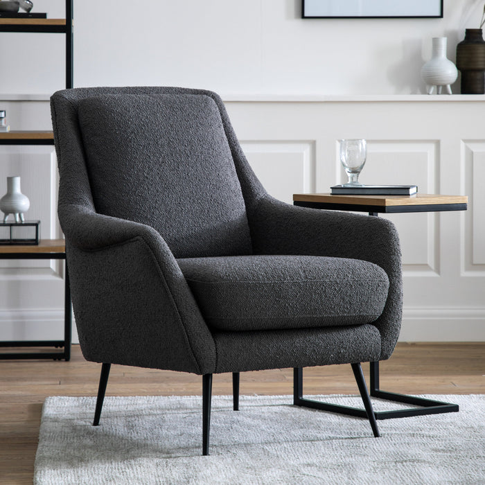 Brompton Armchair Dark Grey Linen