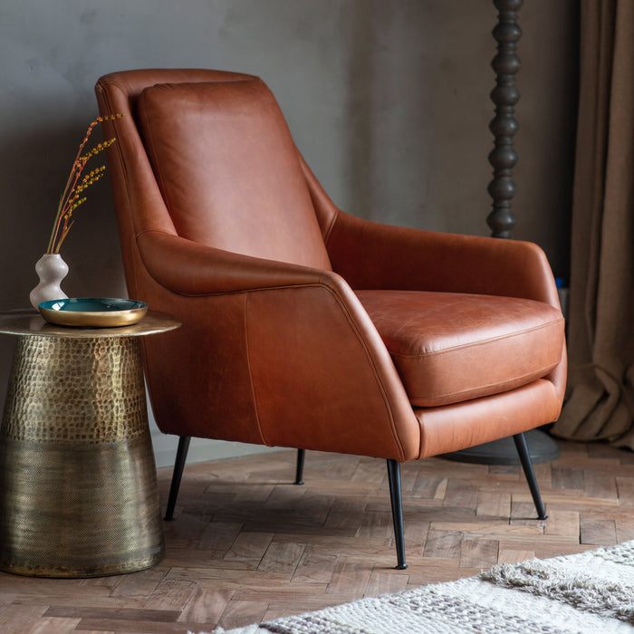 Brompton Armchair Brown Leather