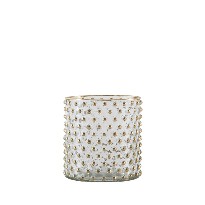 Spotty Tealight Holder Gold