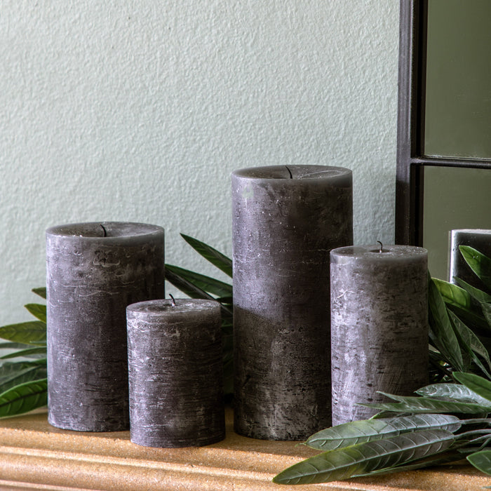 Pillar Candle Rustic Slate (Two Pack)