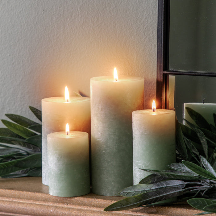 Pillar Candle Rustic Sage (Two Pack)