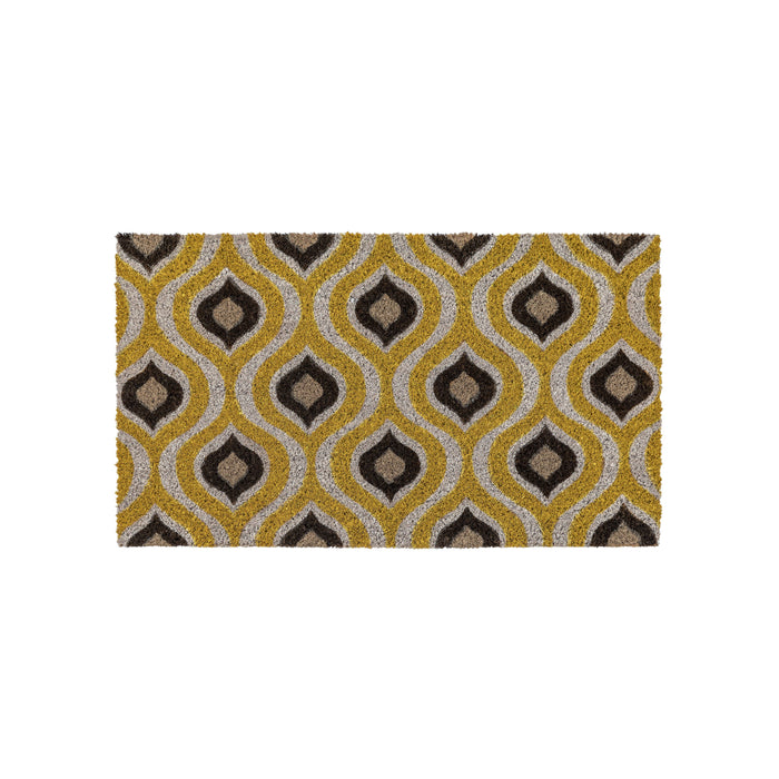 Ikat Ochre and Natural Coir Doormat