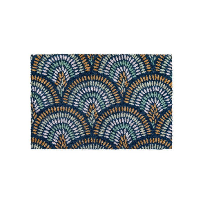 Ikat Navy Peacock Doormat