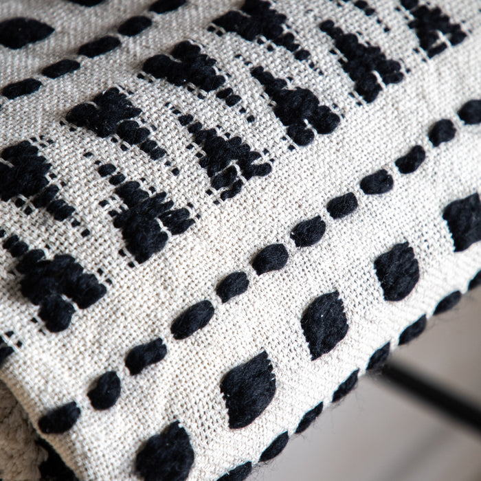 Black & Cream Tufted Throw