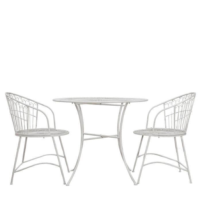 Siracusa Two Seater Bistro Set Vanilla