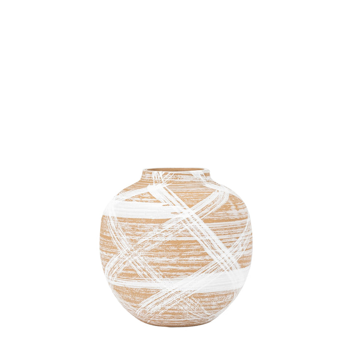 Tarka Vase Small Reactive BrownWhite