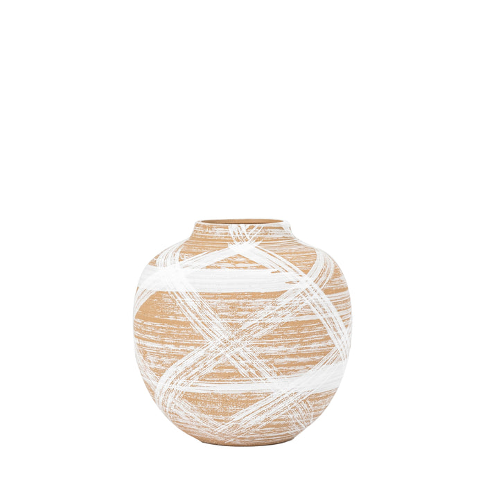 Tarka Vase Small Reactive BrownWhite