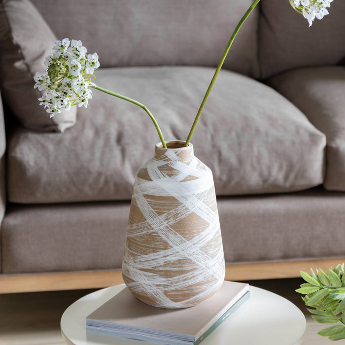 Tarka Vase Large Reactive BrownWhite