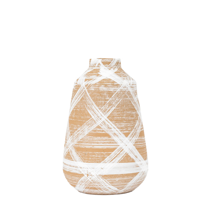 Tarka Vase Large Reactive BrownWhite