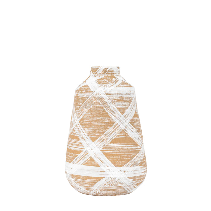 Tarka Vase Large Reactive BrownWhite