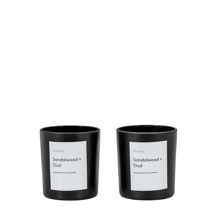 Candle Aroma Votive Sandalwood & Oud (Two Pack)