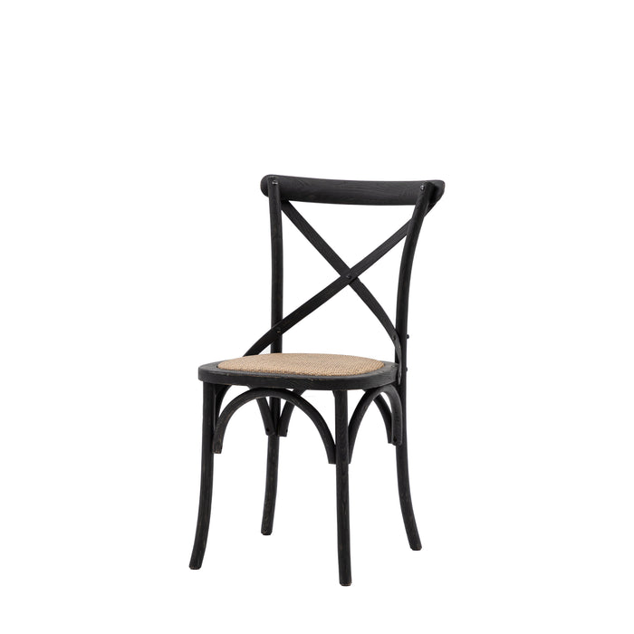 Cafe Chair Black/Rattan (Two Pack)