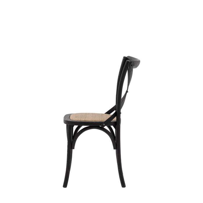 Cafe Chair Black/Rattan (Two Pack)