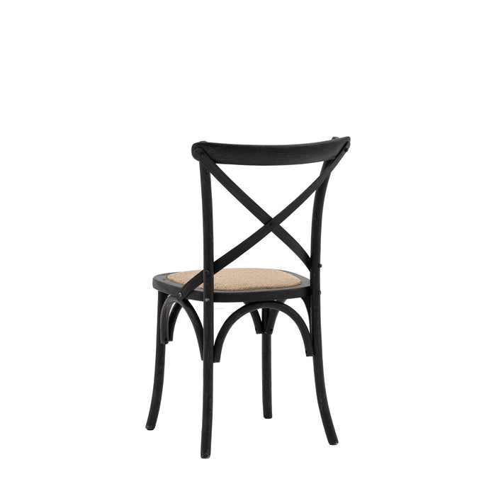 Cafe Chair Black/Rattan (Two Pack)